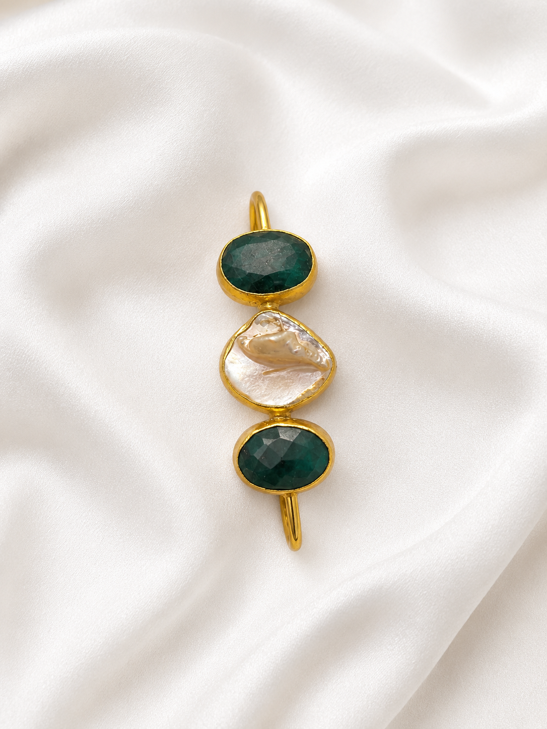 Verdelle Aventurine & Solar Quartz Adjustable Cuff Brace