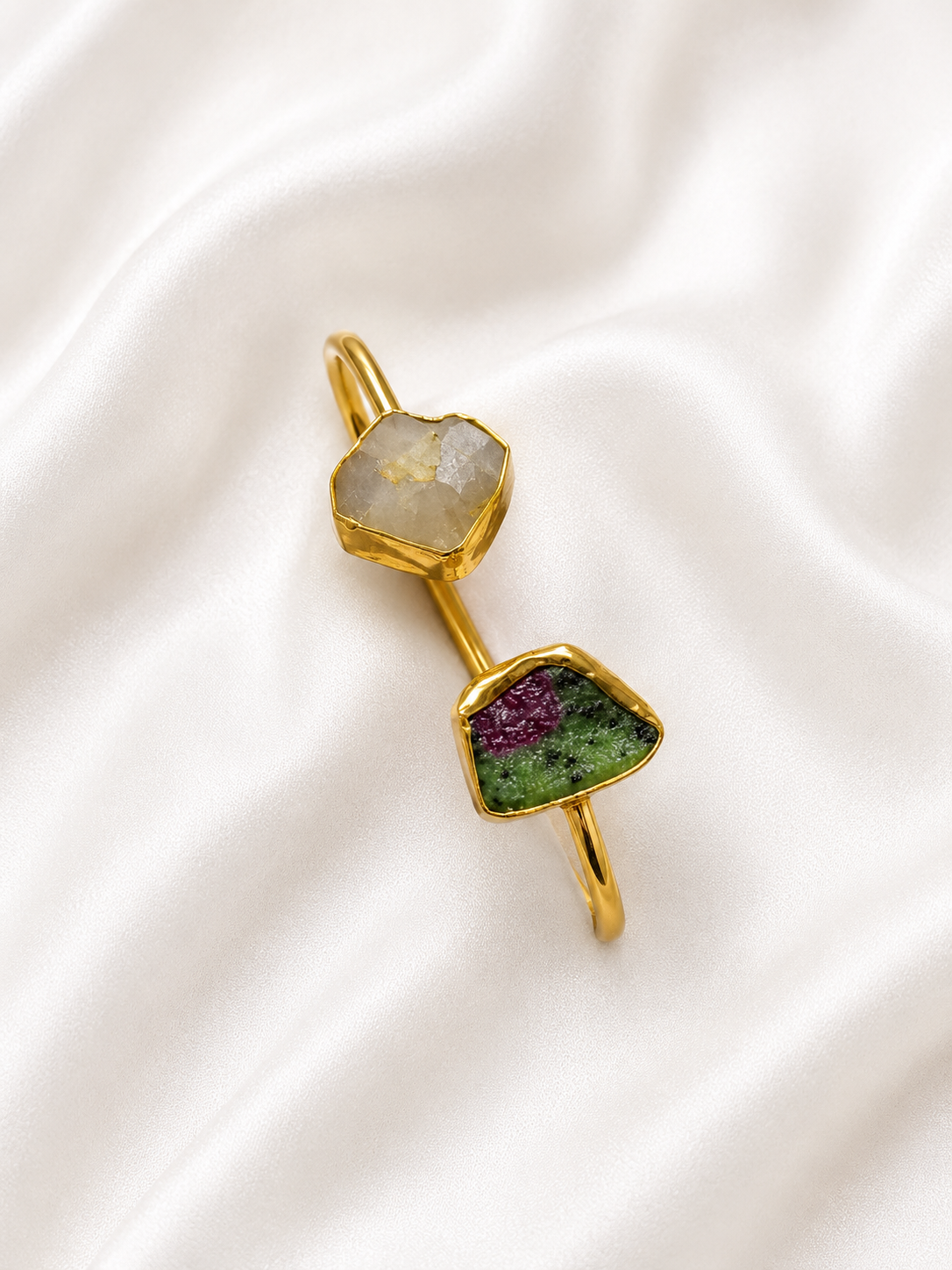 Aurora Ruby Zoisite & Moonstone Adjustable Cuff Bracelet