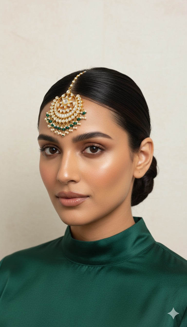 Haeli - 1Gram Gold-Plated Maangtikka