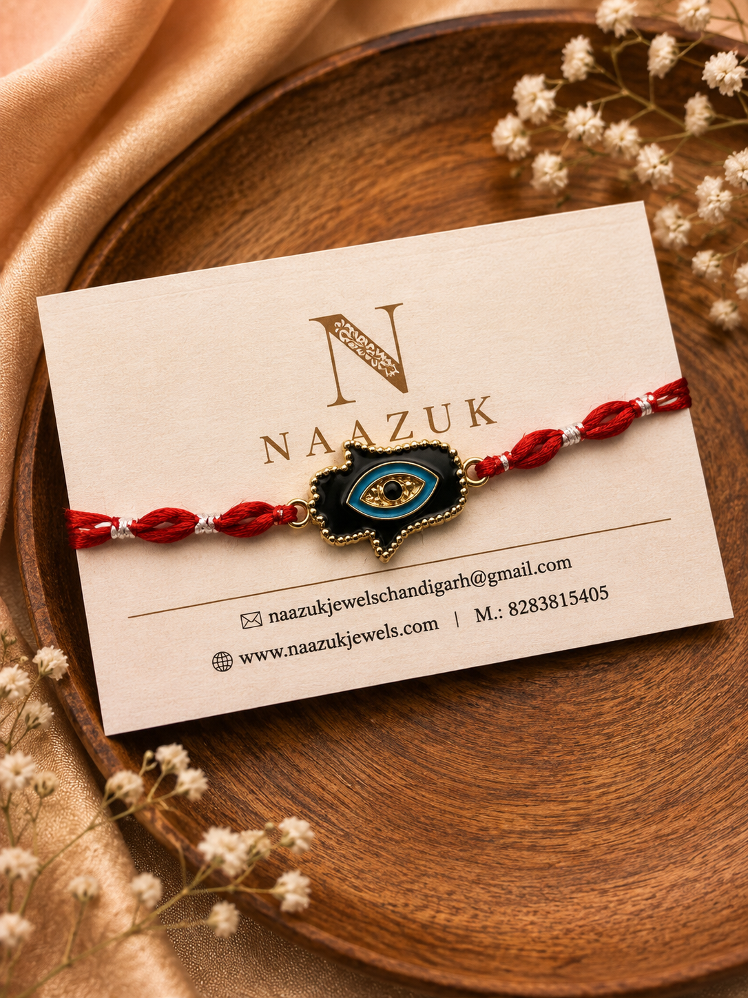 Hamsa Evil Eye Rakhi for Brother | Premium Designer Raksha Bandhan Rakhi