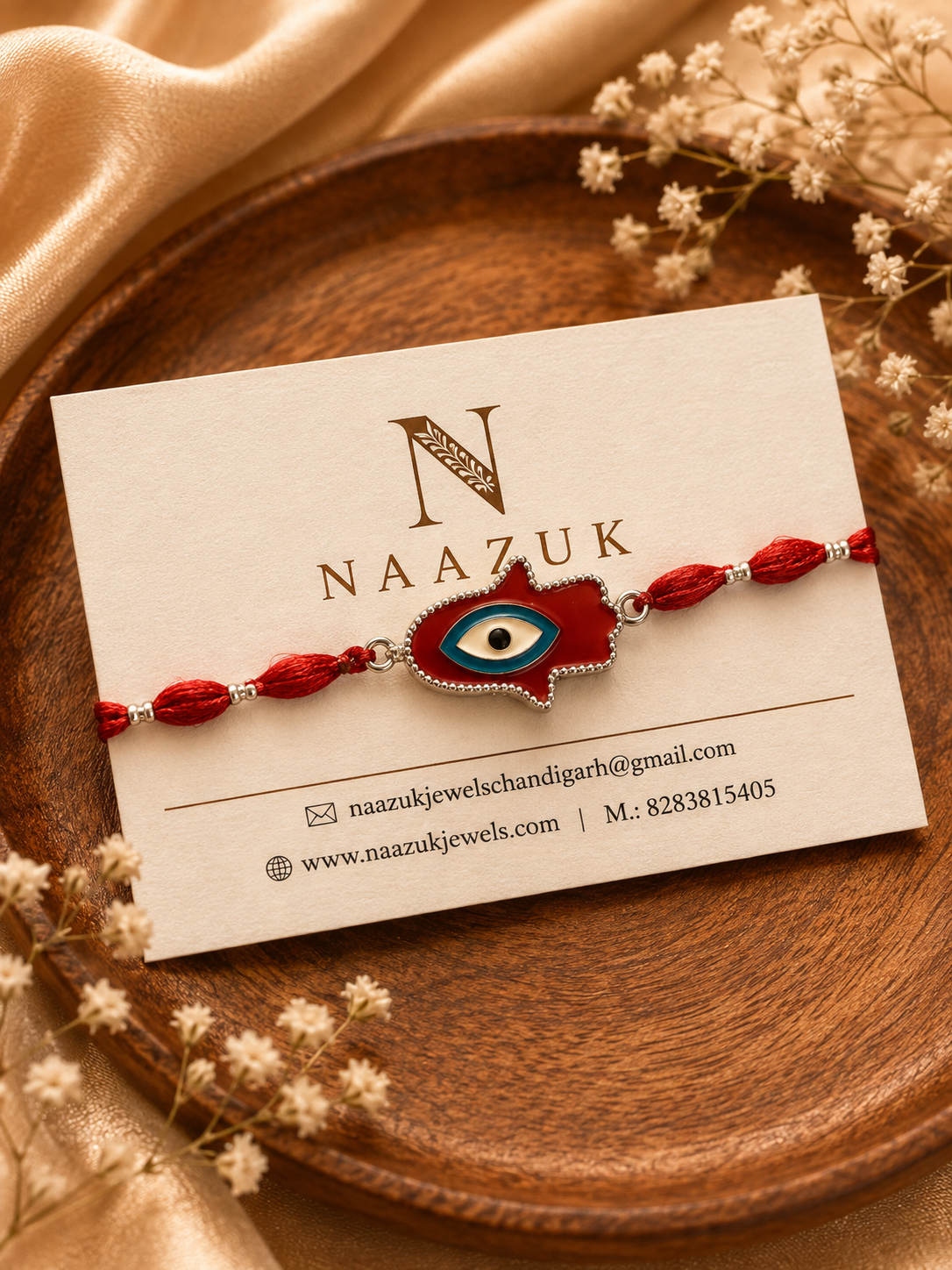 Hamsa Evil Eye Rakhi for Brother | Premium Designer Raksha Bandhan Rakhi