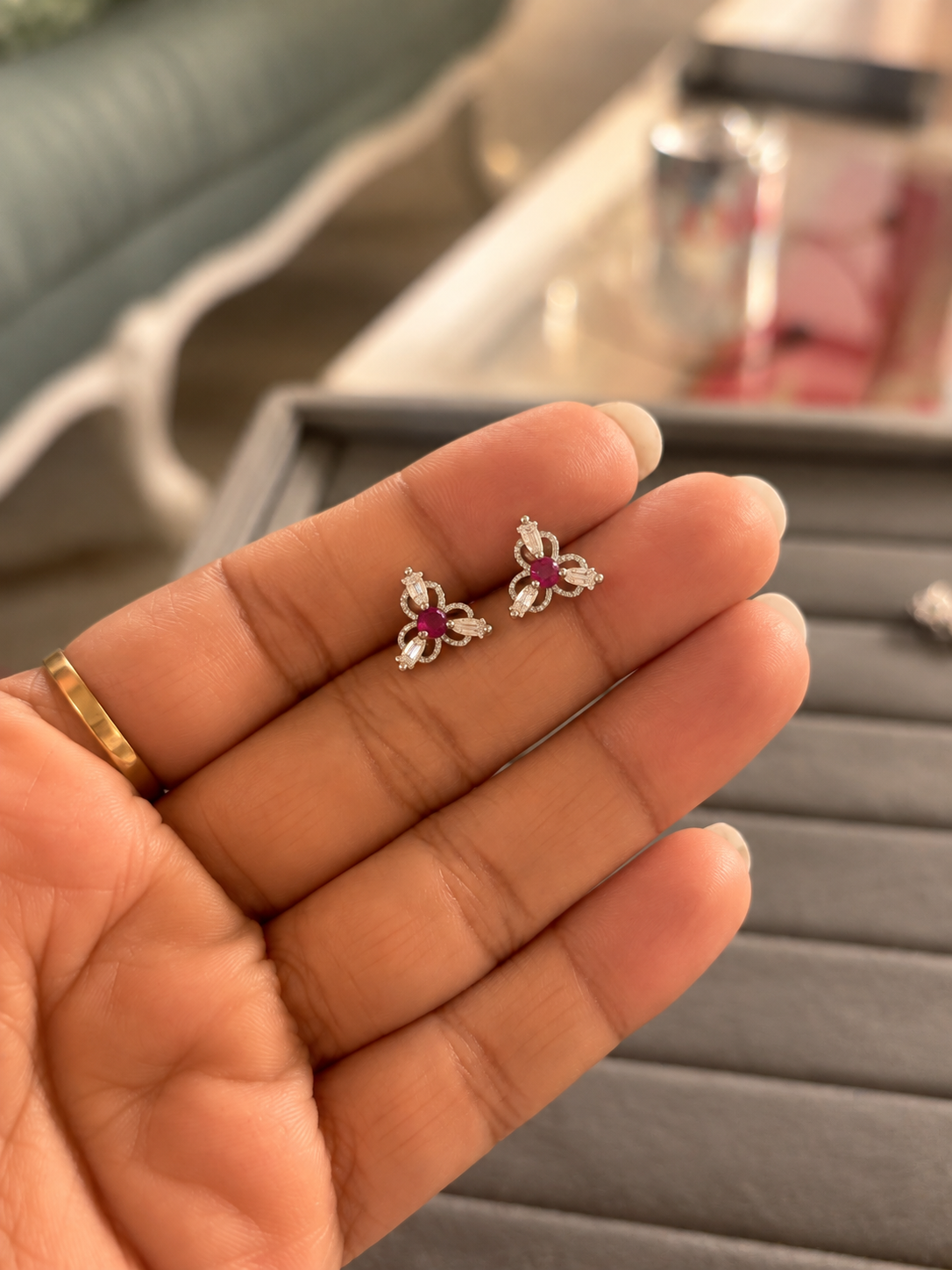 Aurora Prism Silver Studs