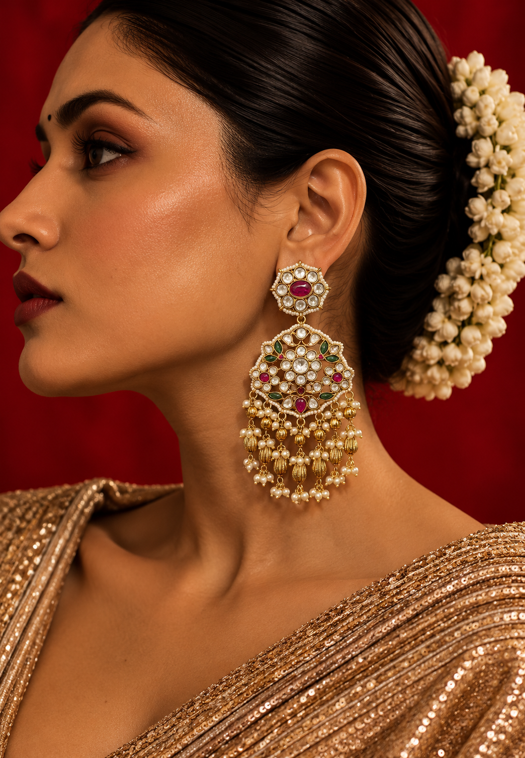 ✨ Mehrunisa Grande Chandbalis – Oversized Ethnic Statement Earrings