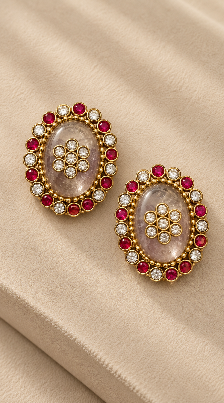 Doublet stone Stud Earrings
