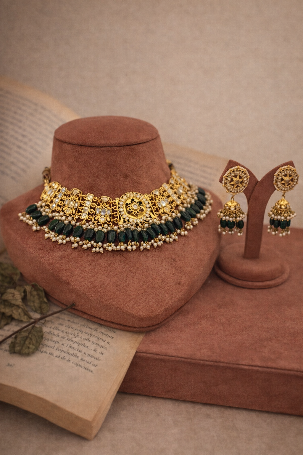 Zeenat-e-Nigar Emerald Choker Set