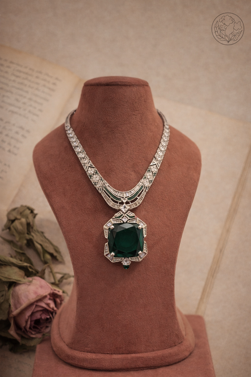 Bvlgari-Inspired Emerald Elegance Necklace Set